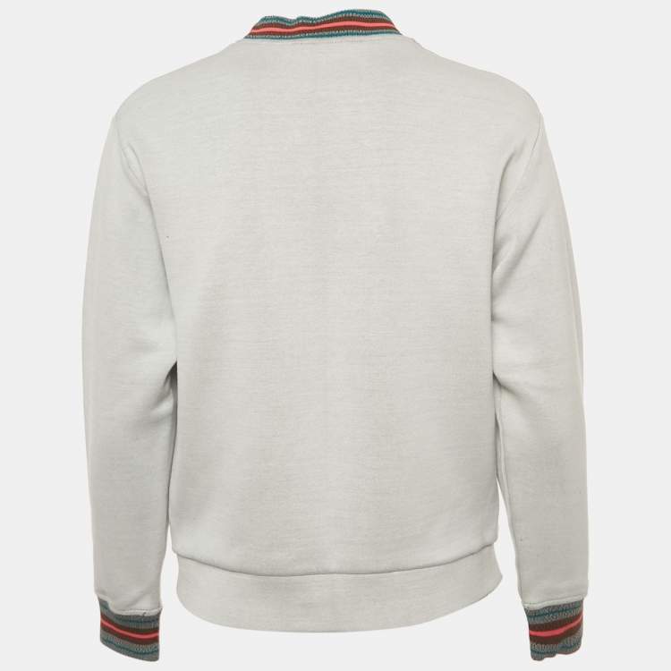 Pre Owned Prada Grey The Lion House Print Cotton Blend Sweatshirt XS 