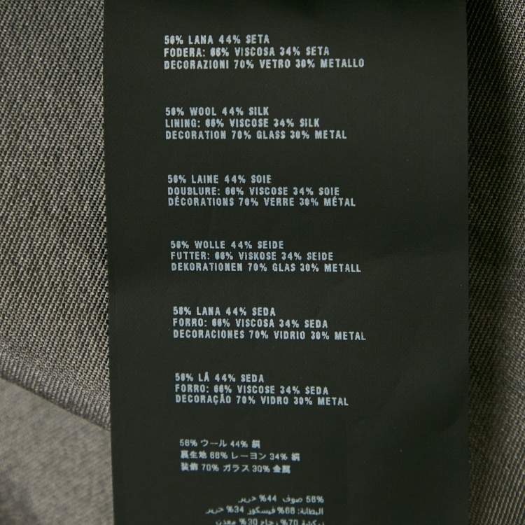 Pre Owned Prada Grey Embellished Wool and Silk Sleeveless Short Dress M