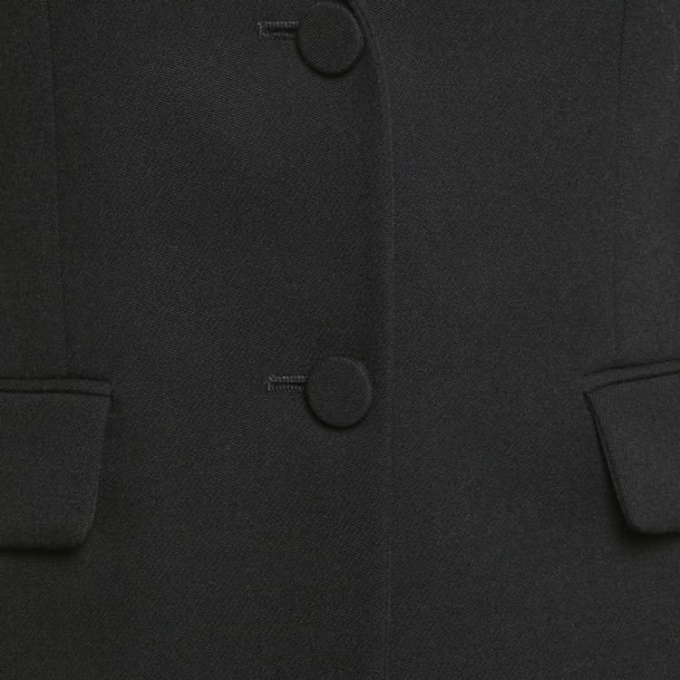 Pre Owned Prada Black Wool Single Breasted Mid-Length Coat M