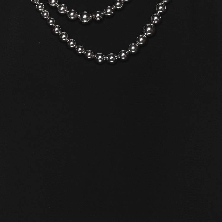 Pre Owned Prada Black Crepe Cady Chain Halter Neck Dress S