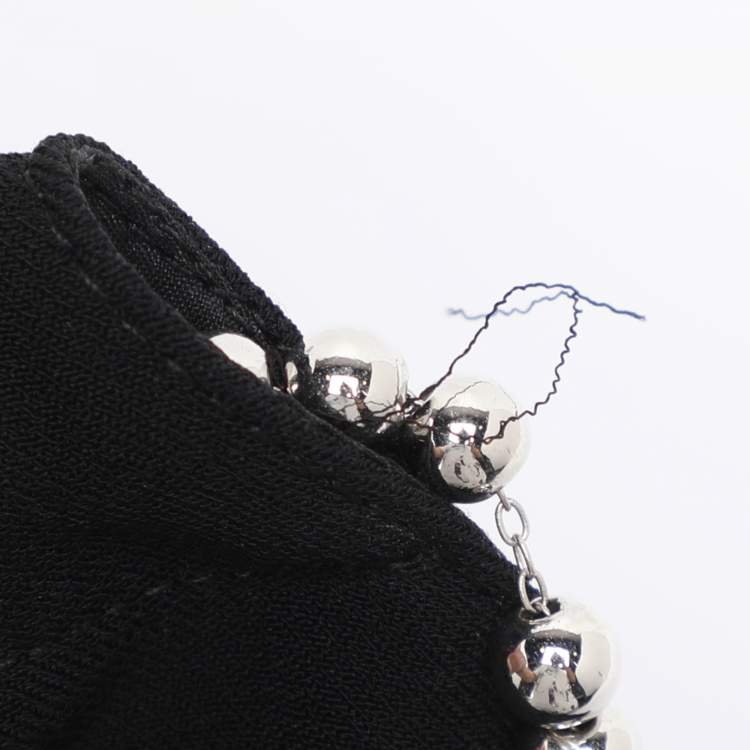 Pre Owned Prada Black Crepe Cady Chain Halter Neck Dress S