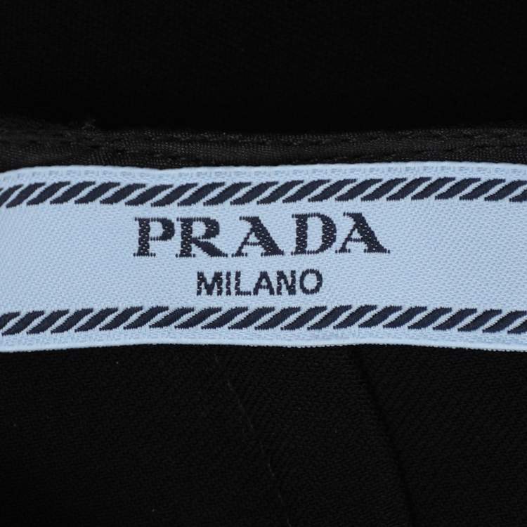Pre Owned Prada Black Crepe Cady Chain Halter Neck Dress S