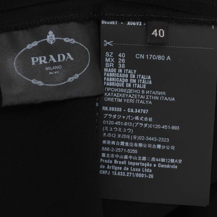 Pre Owned Prada Black Crepe Cady Chain Halter Neck Dress S
