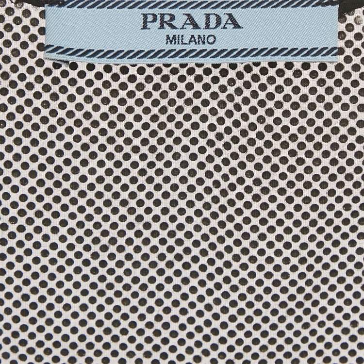 Pre Owned Prada Black Rhinestone Embellished Tie-Up Sleeve Mini Dress XS