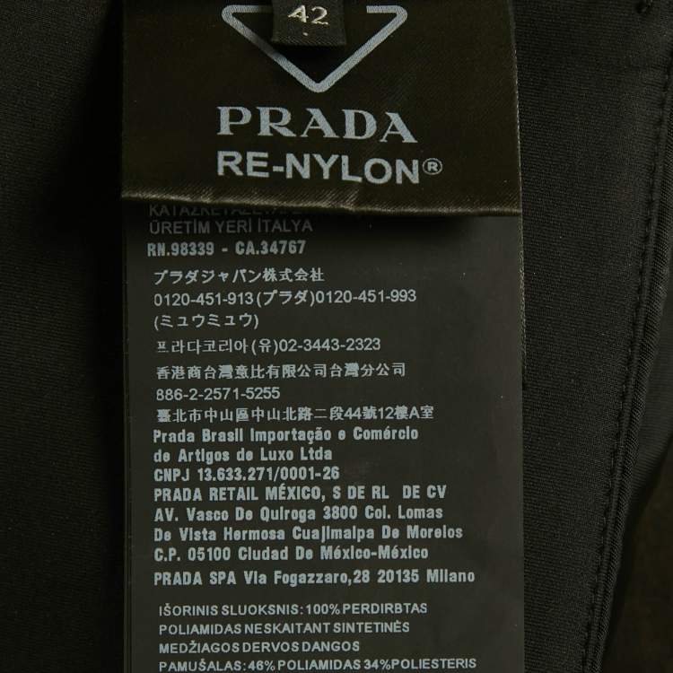 Pre Owned Prada Black Re-Nylon Bandeau Bra Top M