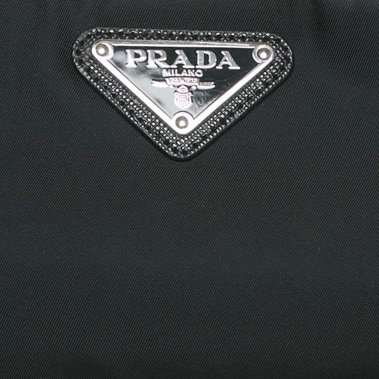 Pre Owned Prada Black Re-Nylon Bandeau Bra Top M
