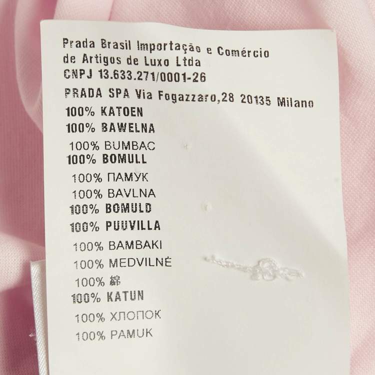 Pre Owned Prada Pastel Pink Cotton Crewneck T-Shirt XS