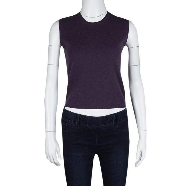 Prada Purple Cashmere Sleeveless Sweater S Prada | TLC