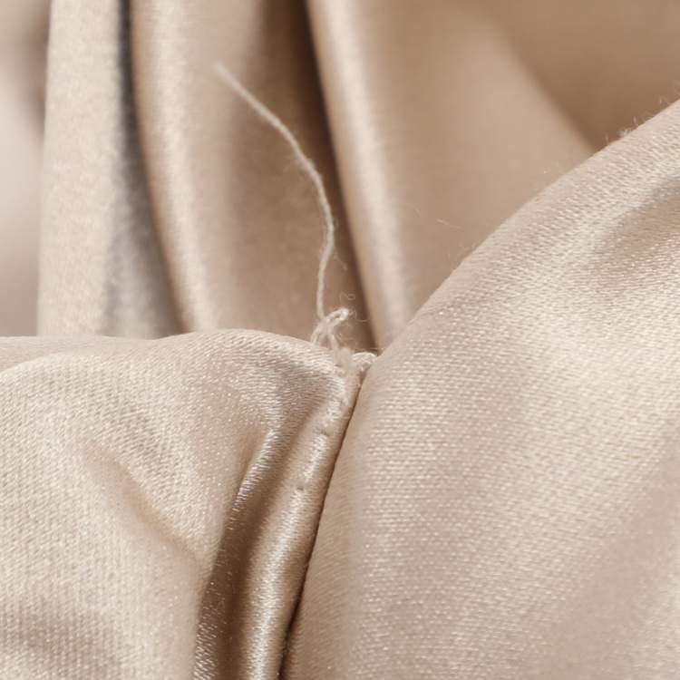 Pre Owned Prada Beige Satin Ruffle Midi Dress S