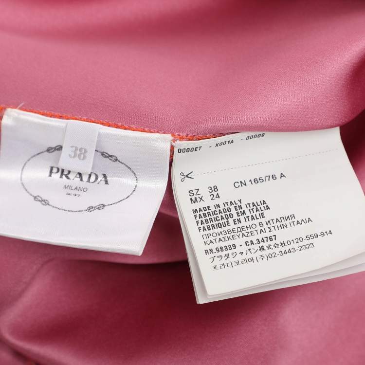 Pre Owned Prada Pink Satin Sleeveless Tops S
