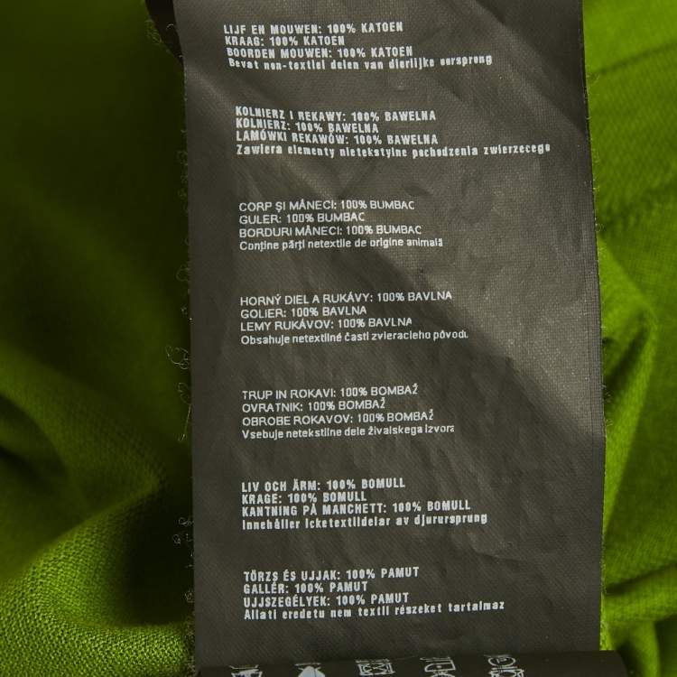 Pre Owned Prada Green Cotton Pique Polo T-Shirt L