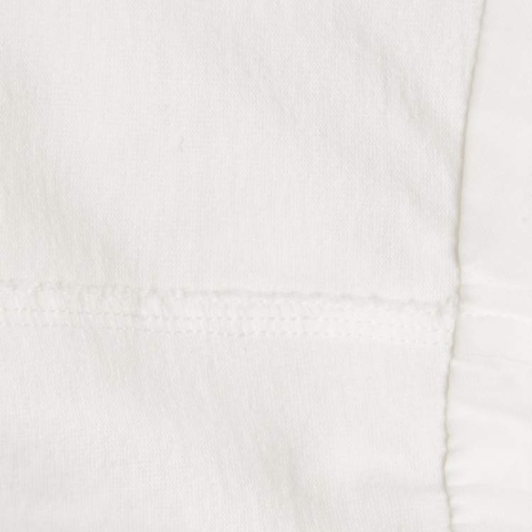 Pre Owned Prada White Jersey and Nylon Triangle Logo Detail Shorts S