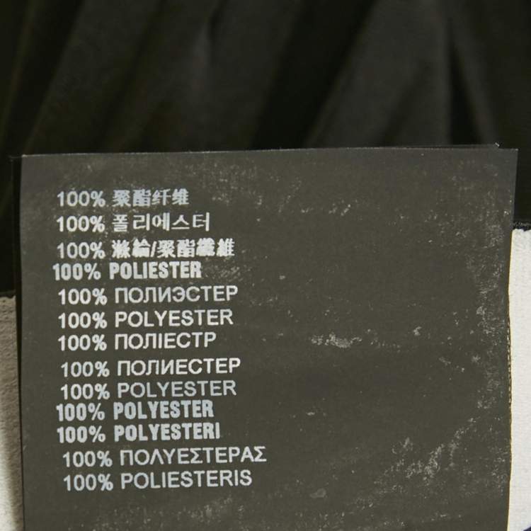 Pre Owned Prada Black Plisse Logo Band Detail Midi Skirt M