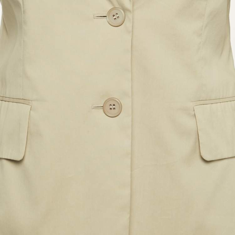 مملوكة مسبقًا Prada Beige Cotton Blend Blazer & Pants Suit S 