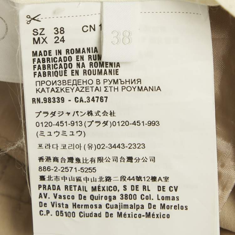 مملوكة مسبقًا Prada Beige Cotton Blend Blazer & Pants Suit S 