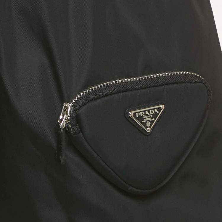 Pre Owned Prada Black R-Nylon Triangle Pocket Detail Shorts S