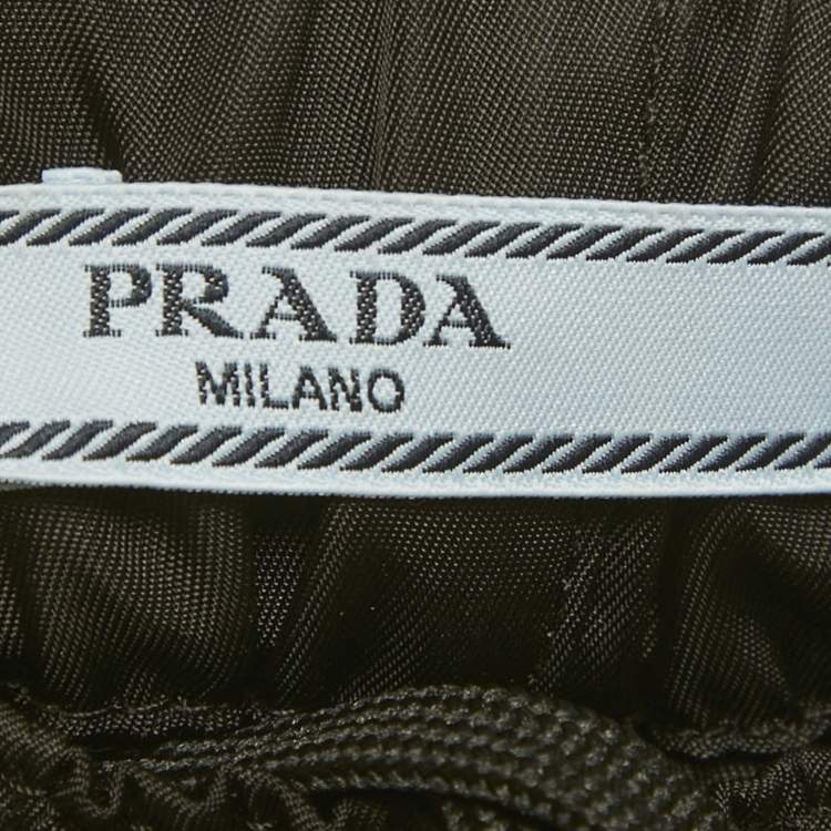 Pre Owned Prada Black R-Nylon Triangle Pocket Detail Shorts S