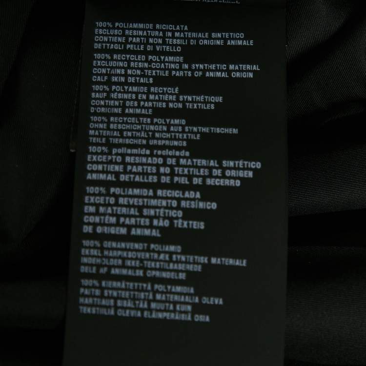 Pre Owned Prada Re Nylon Black Nylon Pleated Midi Skirt M 