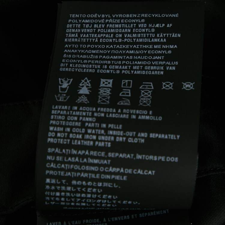 Pre Owned Prada Re Nylon Black Nylon Pleated Midi Skirt M 