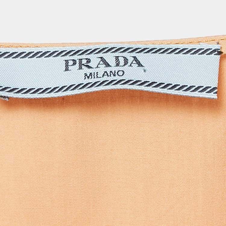 Pre Owned Prada Beige/White Cotton Floral Lace Trim Sleeveless Top M