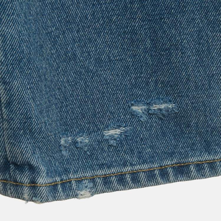Pre Owned Prada Blue Denim High Rise Jeans S/Waist 25"
