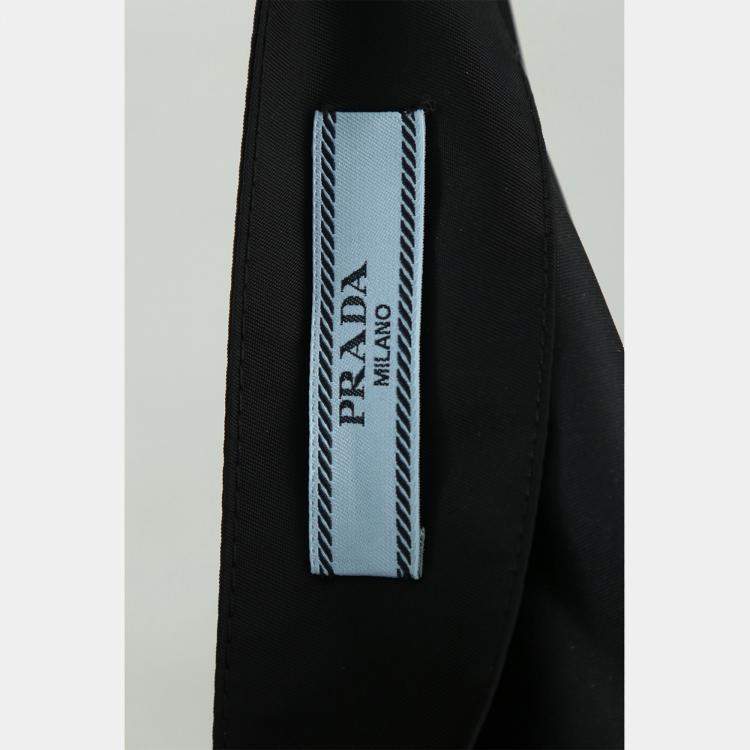 Pre Owned فستان برادا قماش غبردين أسود بلا أكمام من نايلون معاد التصنيع