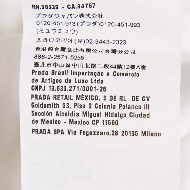 Pre Owned Prada White Embellished Cotton Jersey Tank Top S