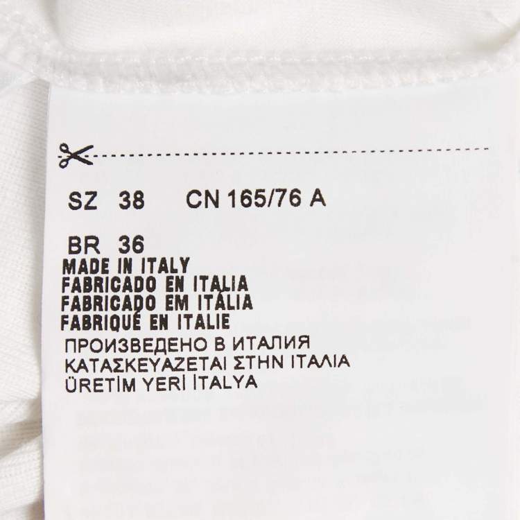 Pre Owned Prada White Embellished Cotton Jersey Tank Top S