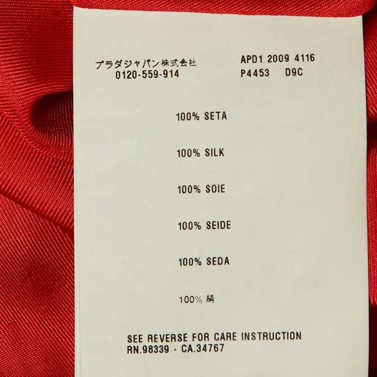 Pre Owned Prada Red Silk Full Sleeves Shirt M