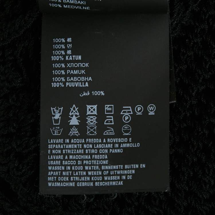 Pre Owned Prada Black Logo Embroidered Crochet Crop Top and Skirt Set M