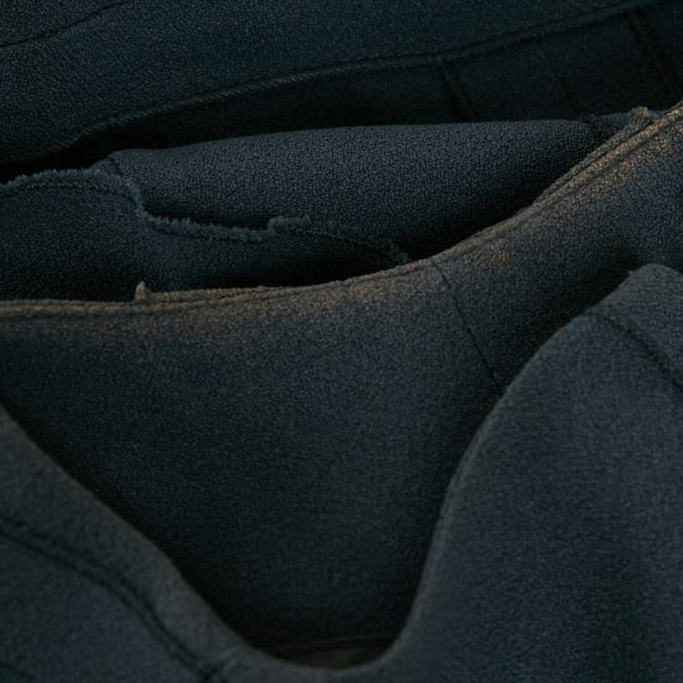 Pre Owned Prada Grey Crepe Ruffle Detail Short Dress M