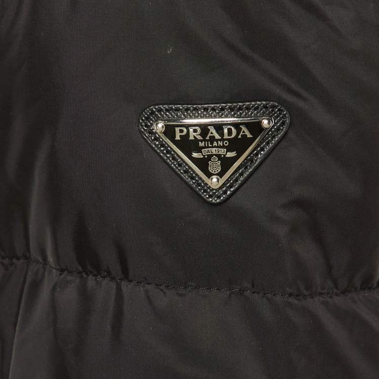 Pre Owned Prada Black Nylon Down Puffer Jacket XS