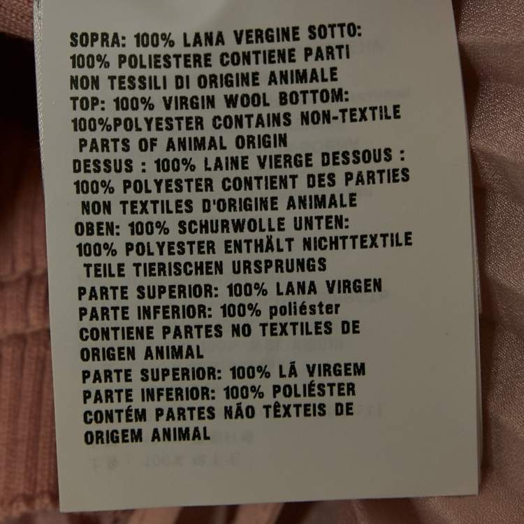 Pre Owned Prada Pink Rib Knit and Plisse Midi Dress M