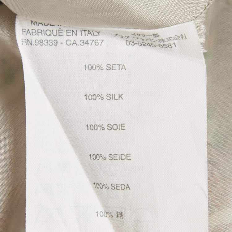 Pre Owned Prada Grey Paisley Print Silk Knee Length Skirt M