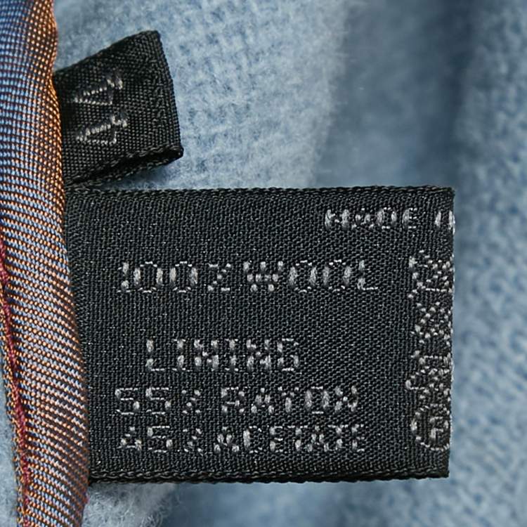 Pre Owned Prada Blue Wool Single Breasted Coat M