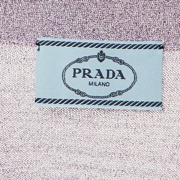 Pre Owned Prada Lilac Lurex Knit Cropped Cardigan S