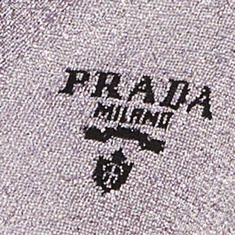 Pre Owned Prada Lilac Lurex Knit Cropped Cardigan S