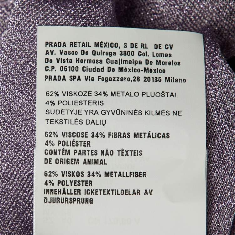 Pre Owned Prada Lilac Lurex Knit Cropped Cardigan S