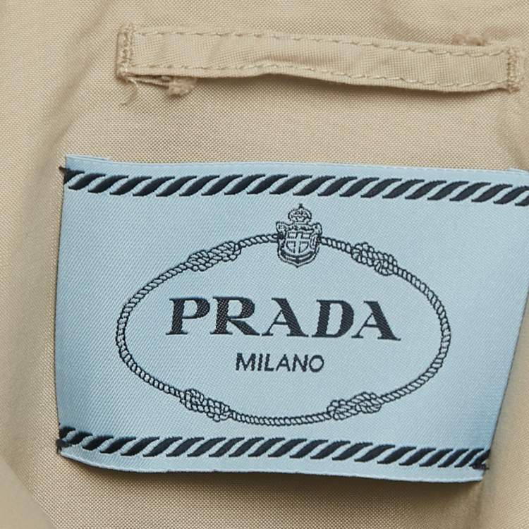 Pre Owned Prada Beige Cotton Panama Caban Jacket XS