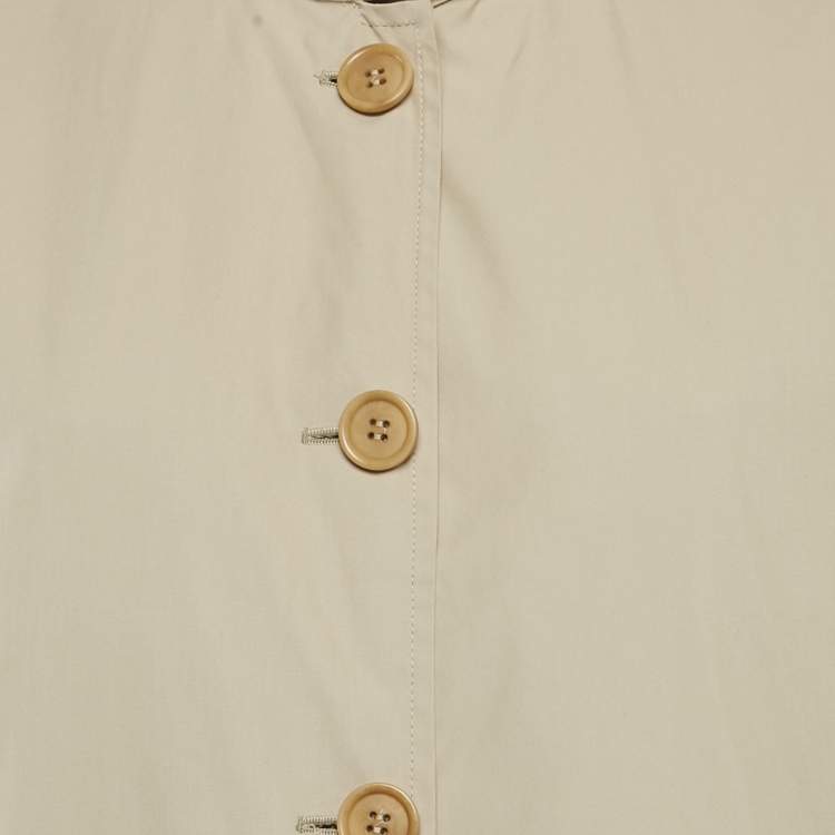 Pre Owned Prada Beige Cotton Panama Caban Jacket XS