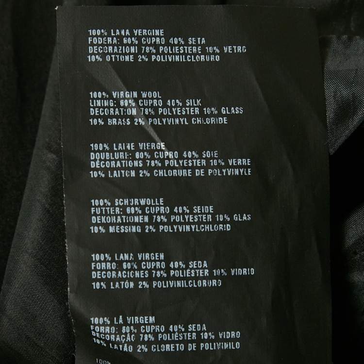 مملوكة مسبقًا Prada Black Wool Embellished Mini Dress M