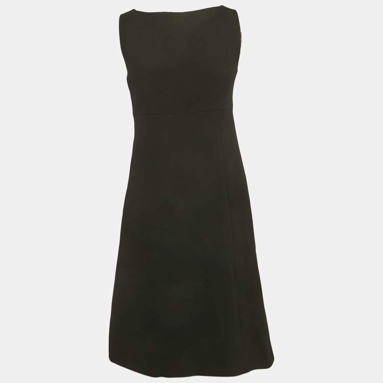 مملوكة مسبقًا Prada Black Wool Embellished Mini Dress M