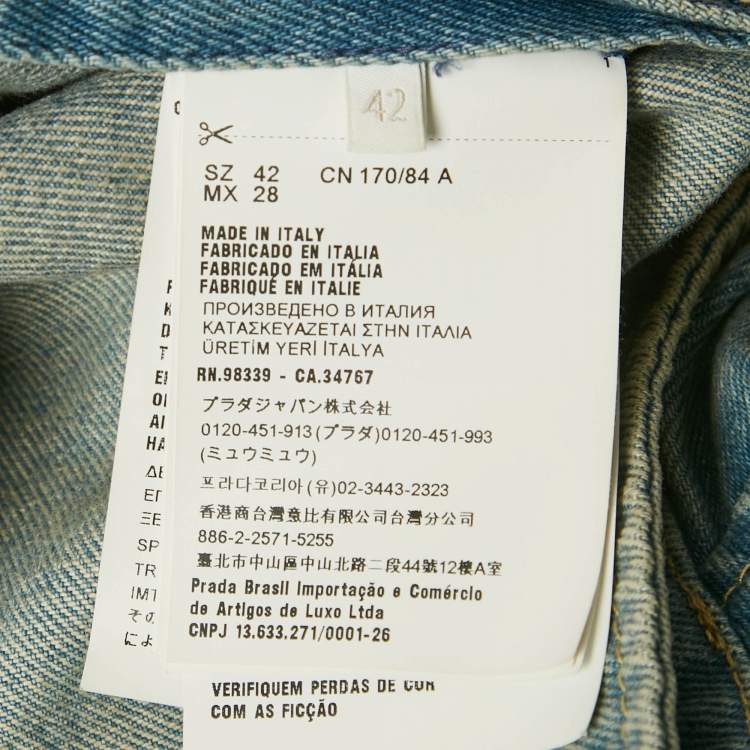 Pre Owned Prada Blue Washed Denim Playsuit M