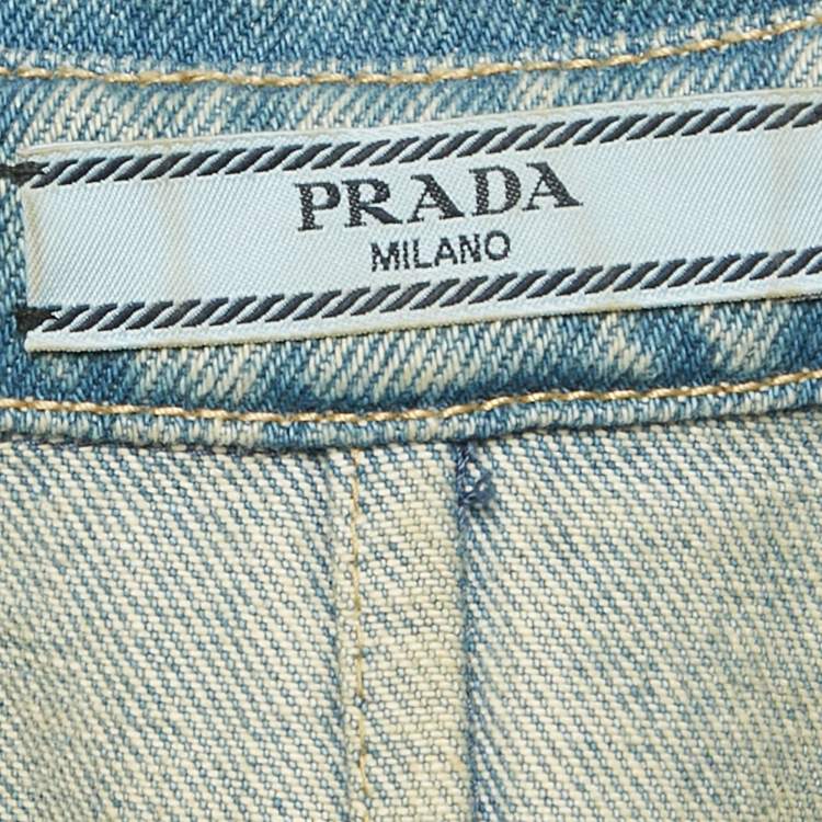 Pre Owned Prada Blue Washed Denim Playsuit M