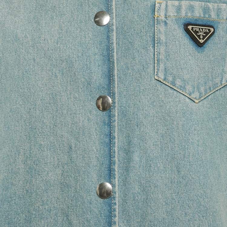 Pre Owned Prada Blue Washed Denim Playsuit M