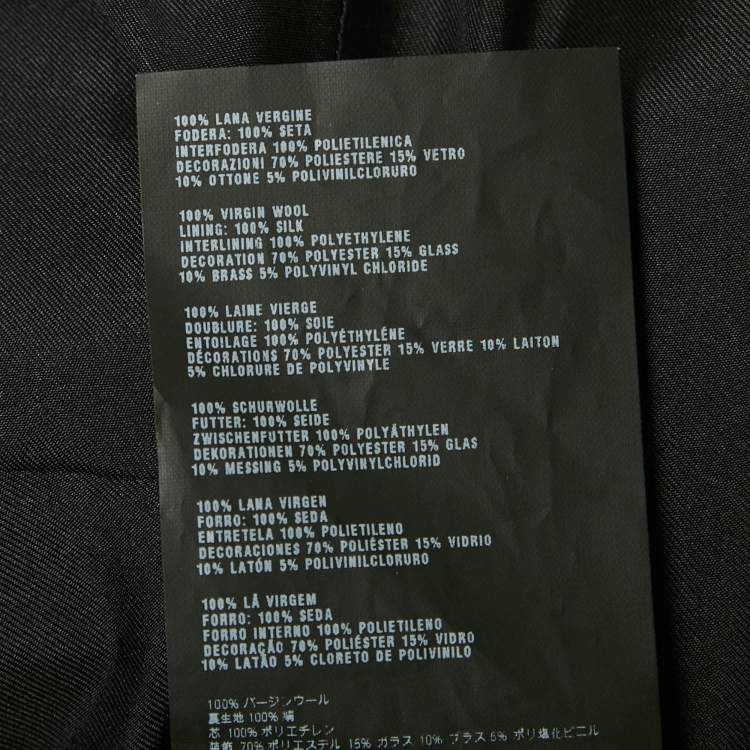 مملوكة مسبقًا Prada Black Wool Embellished Midi Dress M