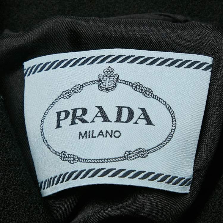 مملوكة مسبقًا Prada Black Wool Embellished Midi Dress M