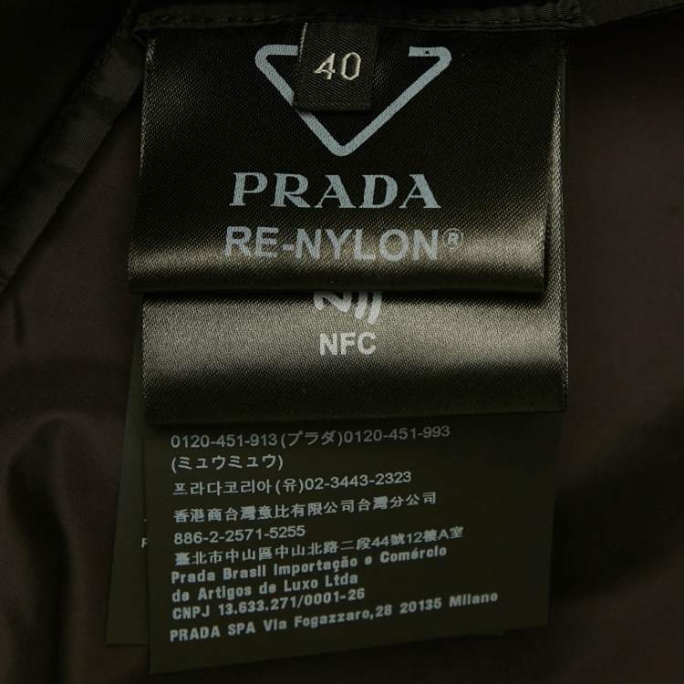 Pre Owned Prada Black Re- Nylon Hooded Rain Jacket S