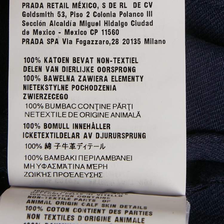 مملوكة مسبقًا Prada Navy Blue Denim Zip Front Jacket XL