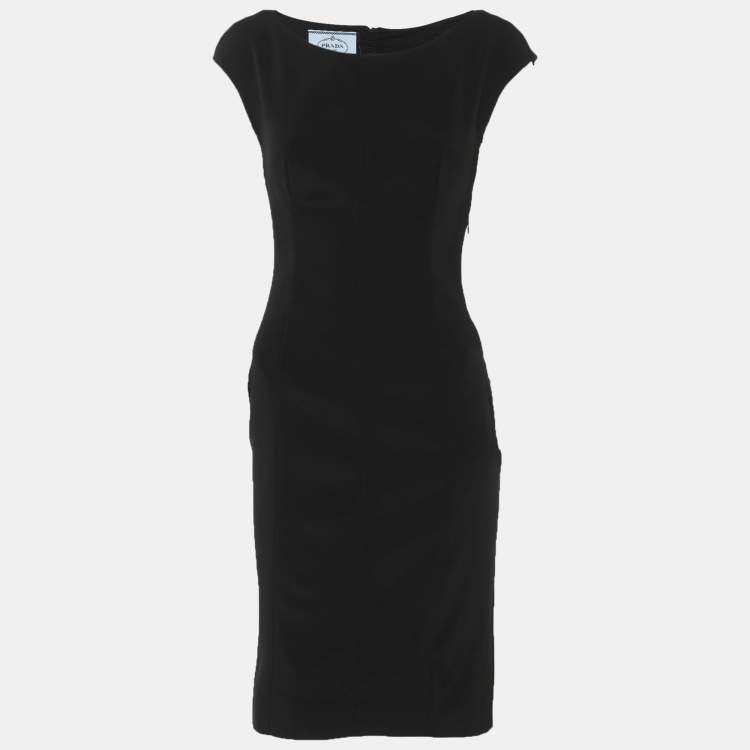 Pre Owned Prada Black Stretch Crepe Sleeveless Mini Dress S